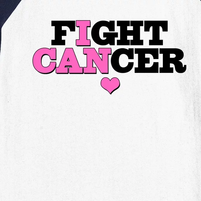 I Can Fight Cancer Breast Cancer Awareness Warrior Baseball Sleeve Shirt