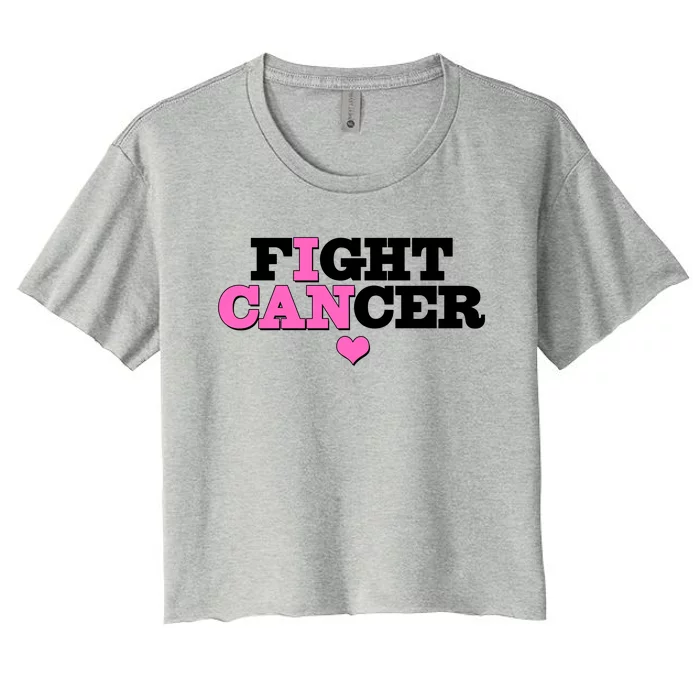 I Can Fight Cancer Breast Cancer Awareness Warrior Women's Crop Top Tee