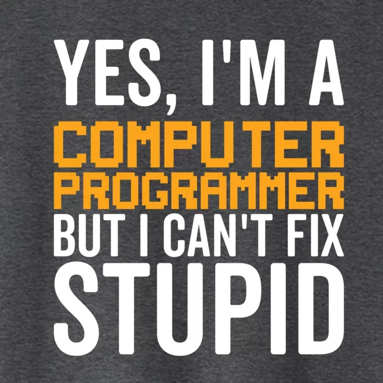 I Can't Fix Stupid Gift Funny Computer Programmer Gift Women's Crop Top Tee