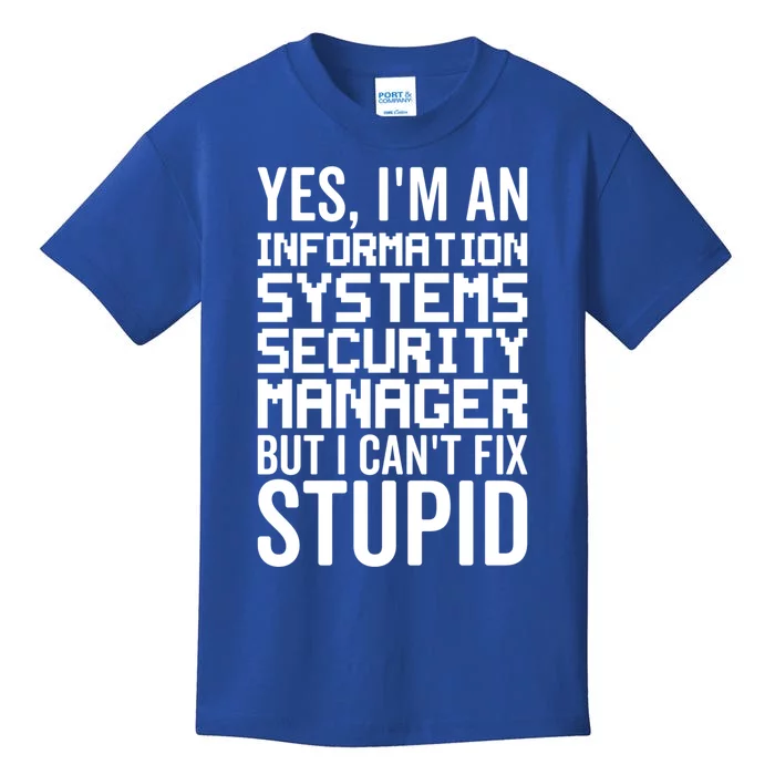 I Can't Fix Stupid Gift Information Systems Security Ager Cute Gift Kids T-Shirt