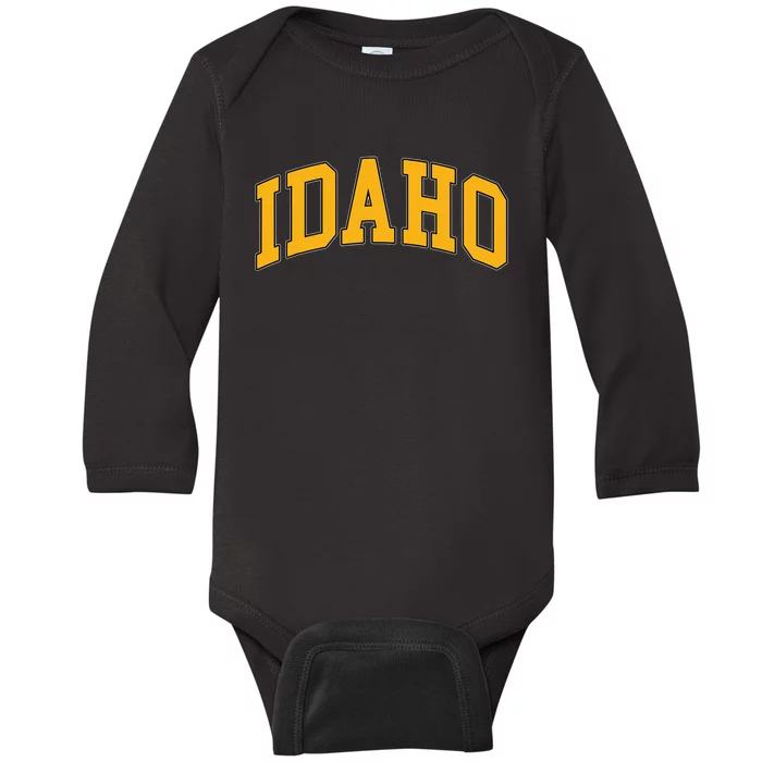 Idaho Classic Font State Baby Long Sleeve Bodysuit