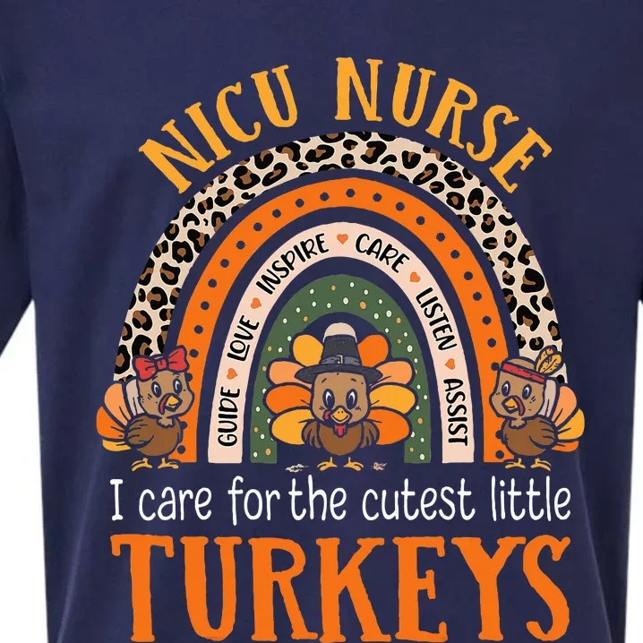 I Care For The Cutest Turkeys Thanksgiving NICU Nurse Sueded Cloud Jersey T-Shirt