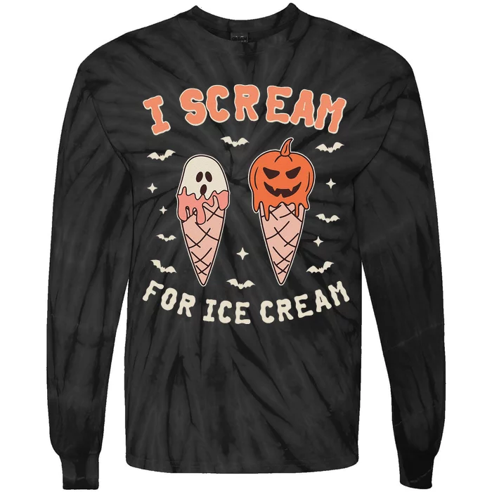 I Cream For Ice Cream Funny Trick Or Treat Halloween Tie-Dye Long Sleeve Shirt