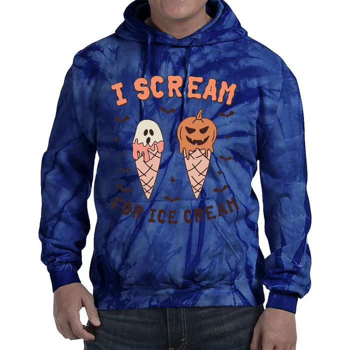 I Cream For Ice Cream Funny Trick Or Treat Halloween Party Tie Dye Hoodie