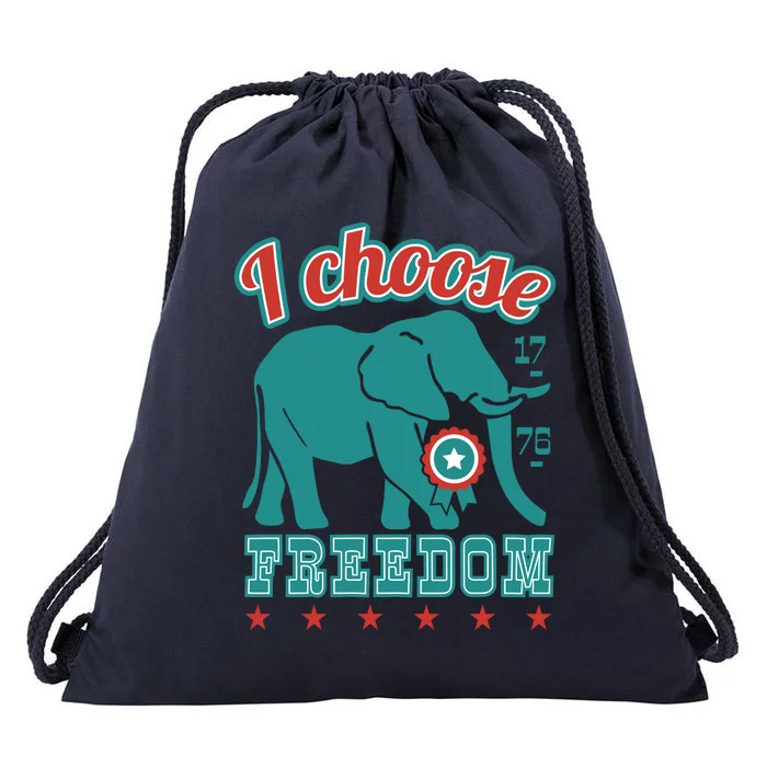 I Choose Freedom Republican Political Drawstring Bag