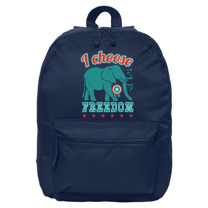 I Choose Freedom Republican Political 16 in Basic Backpack