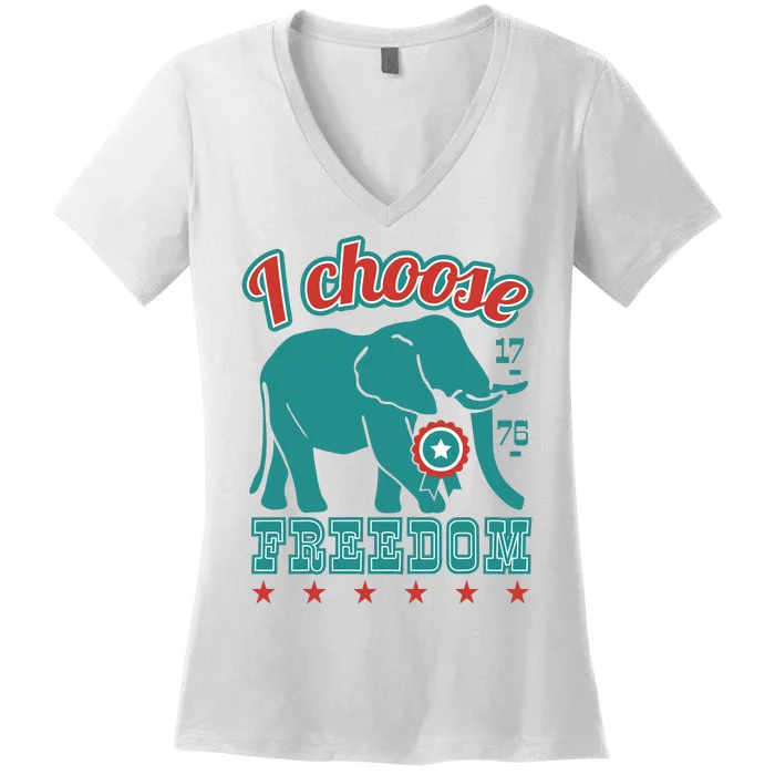 I Choose Freedom Republican Political Women's V-Neck T-Shirt