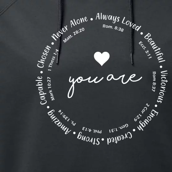 Inspiring Christian Faith Bible Quotes Performance Fleece Hoodie