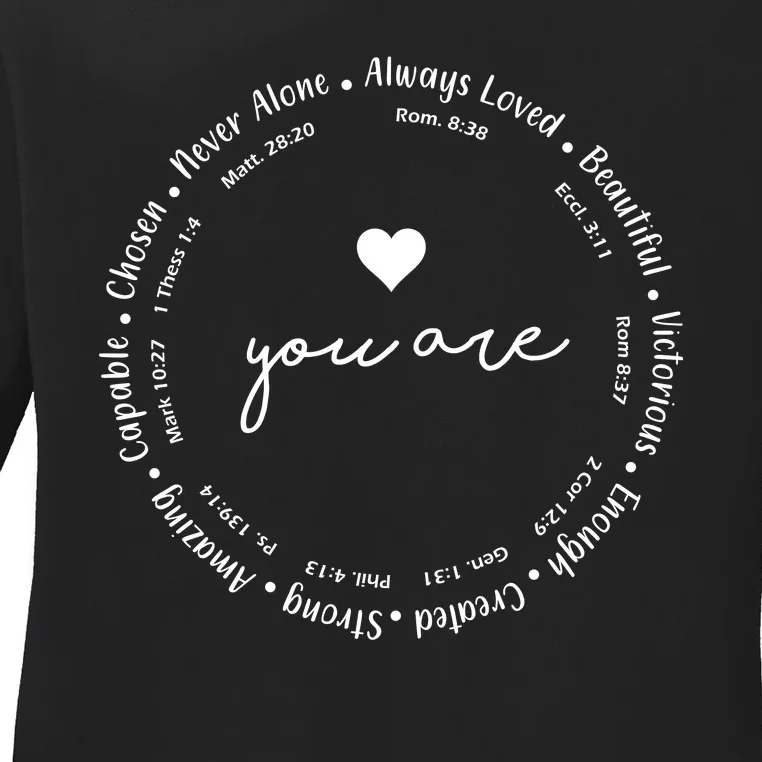 Inspiring Christian Faith Bible Quotes Ladies Long Sleeve Shirt