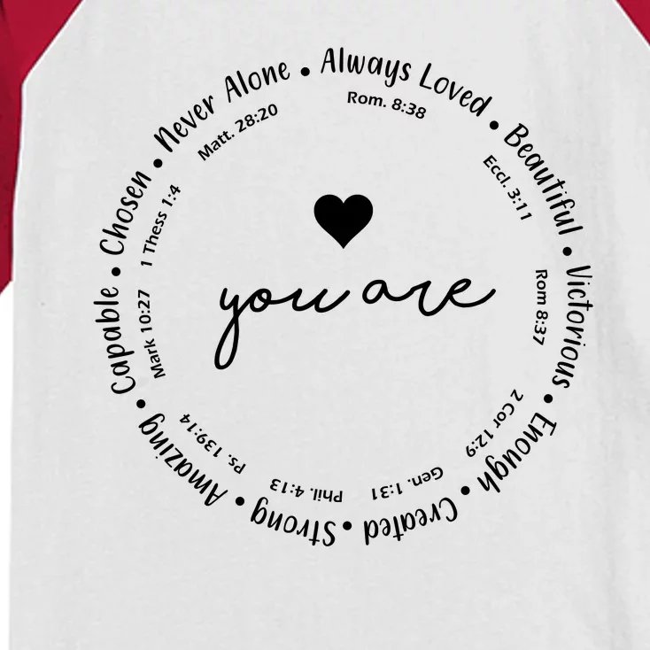 Inspiring Christian Faith Bible Quotes Kids Colorblock Raglan Jersey