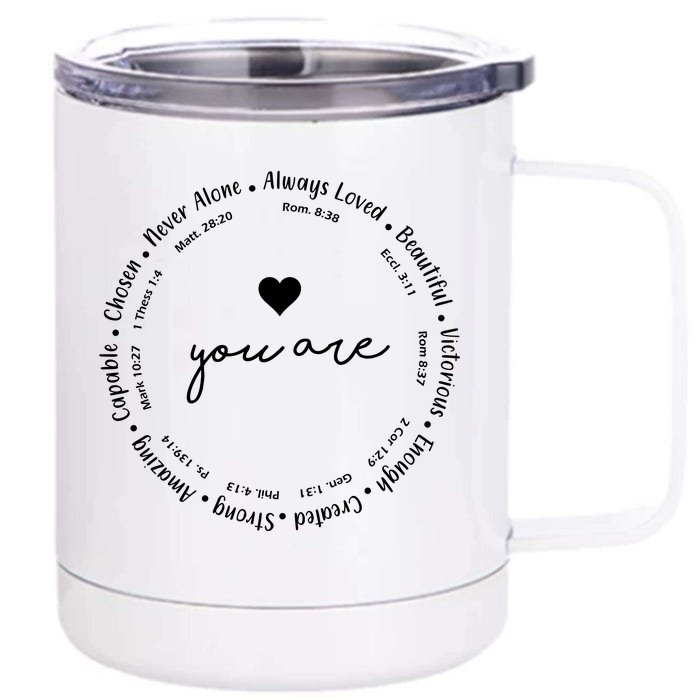 Inspiring Christian Faith Bible Quotes Front & Back 12oz Stainless Steel Tumbler Cup