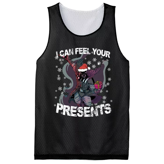 I Can Feel Your Presents Christmas Star Merry Wars Holiday Season Lover Mesh Reversible Basketball Jersey Tank