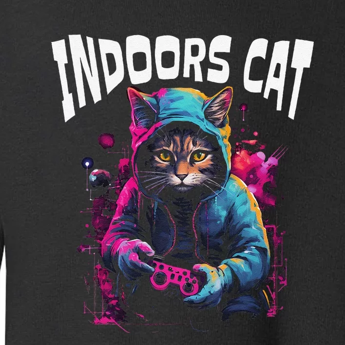 Indoors Cat Gamer Hoodie Toddler Sweatshirt