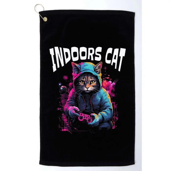 Indoors Cat Gamer Hoodie Platinum Collection Golf Towel