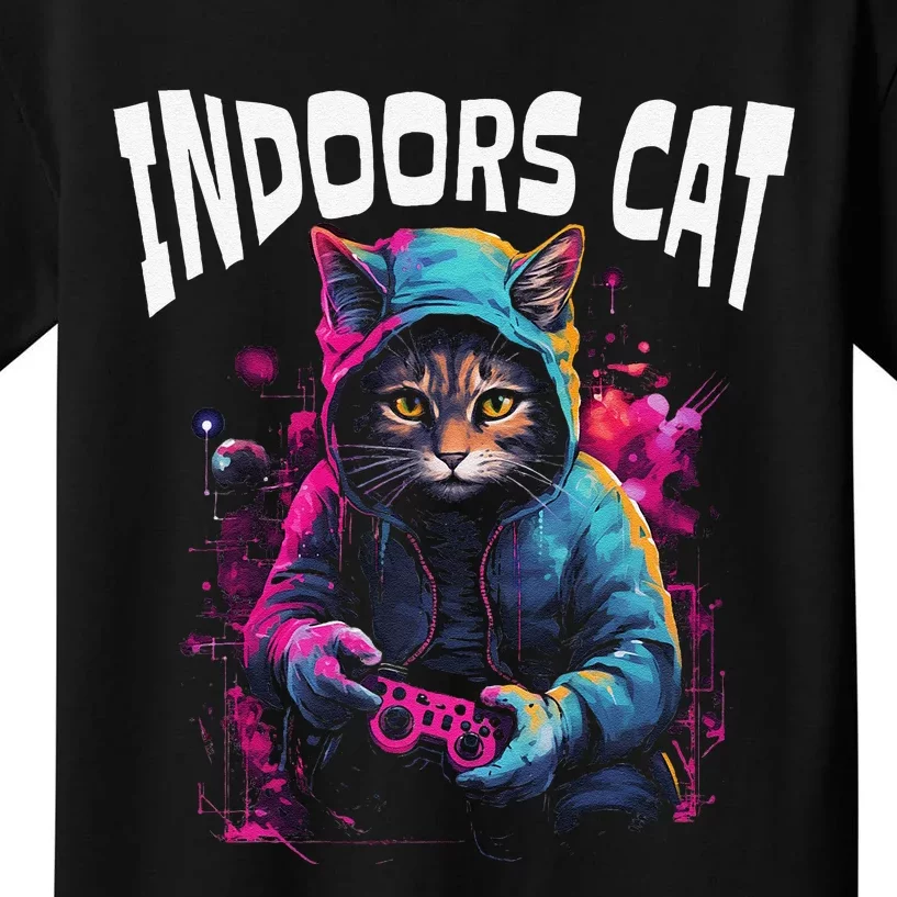 Indoors Cat Gamer Hoodie Kids T-Shirt