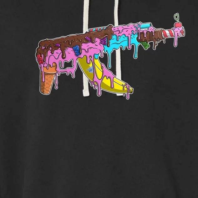 Ice Cream Gun AK47 Garment-Dyed Fleece Hoodie