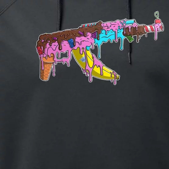 Ice Cream Gun AK47 Performance Fleece Hoodie