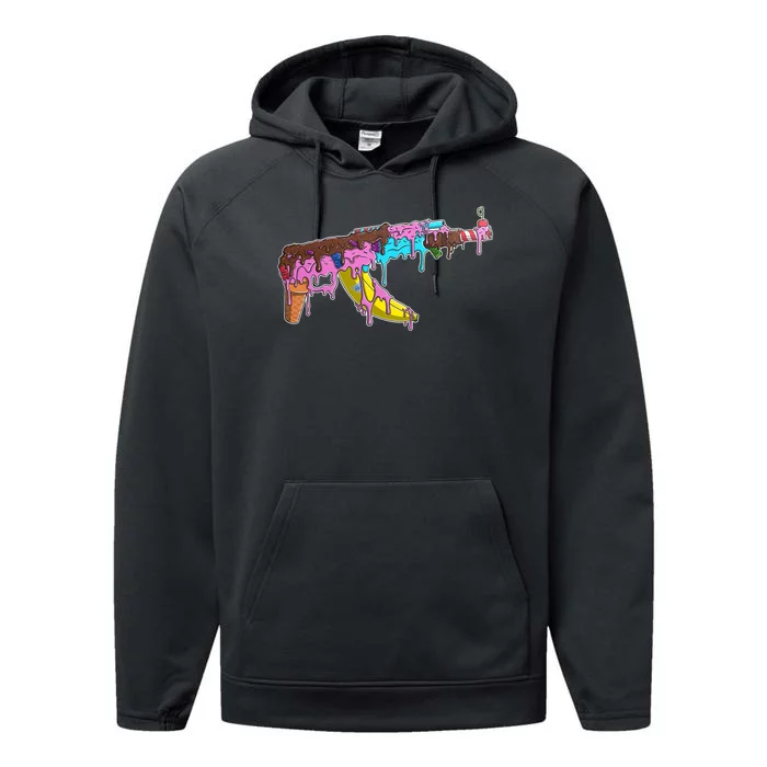 Ice Cream Gun AK47 Performance Fleece Hoodie