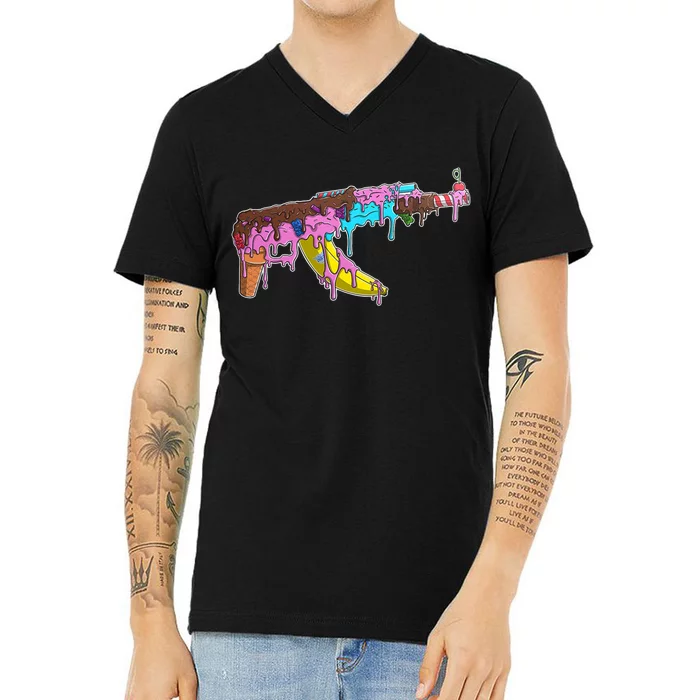 Ice Cream Gun AK47 V-Neck T-Shirt