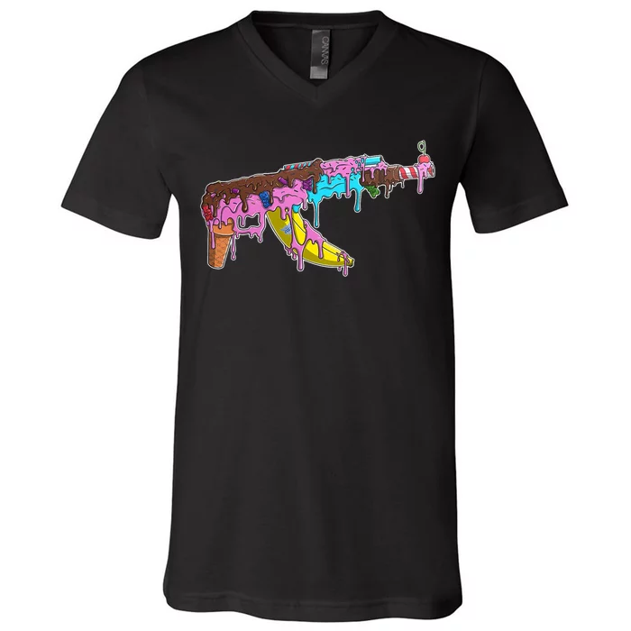 Ice Cream Gun AK47 V-Neck T-Shirt