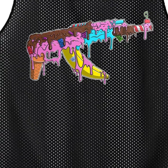 Ice Cream Gun AK47 Mesh Reversible Basketball Jersey Tank