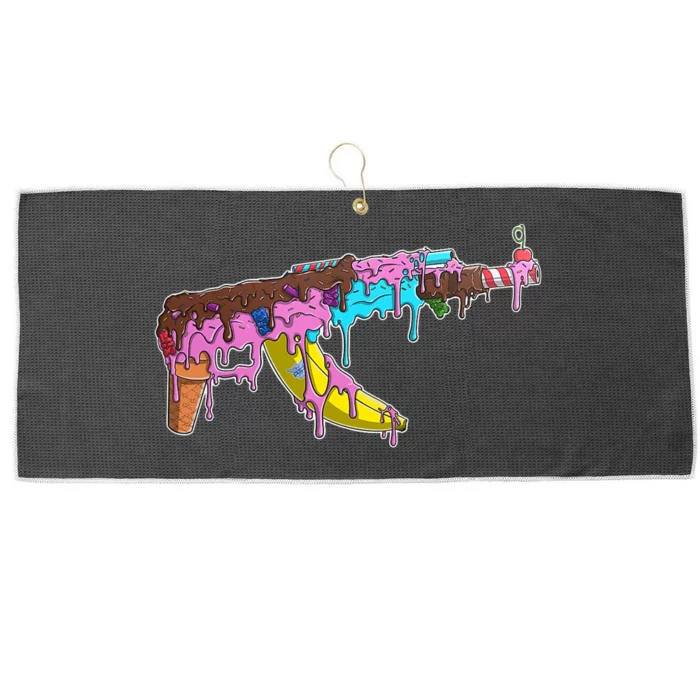 Ice Cream Gun AK47 Large Microfiber Waffle Golf Towel