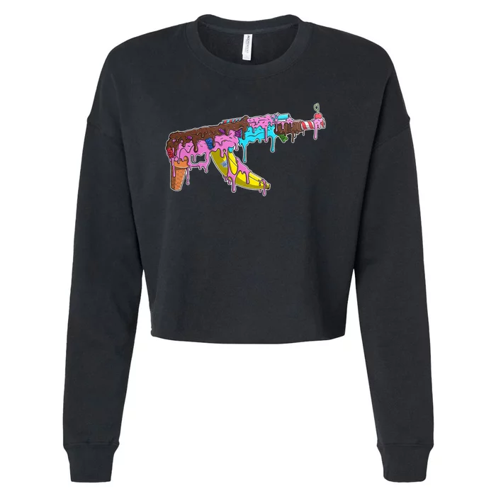 Ice Cream Gun AK47 Cropped Pullover Crew