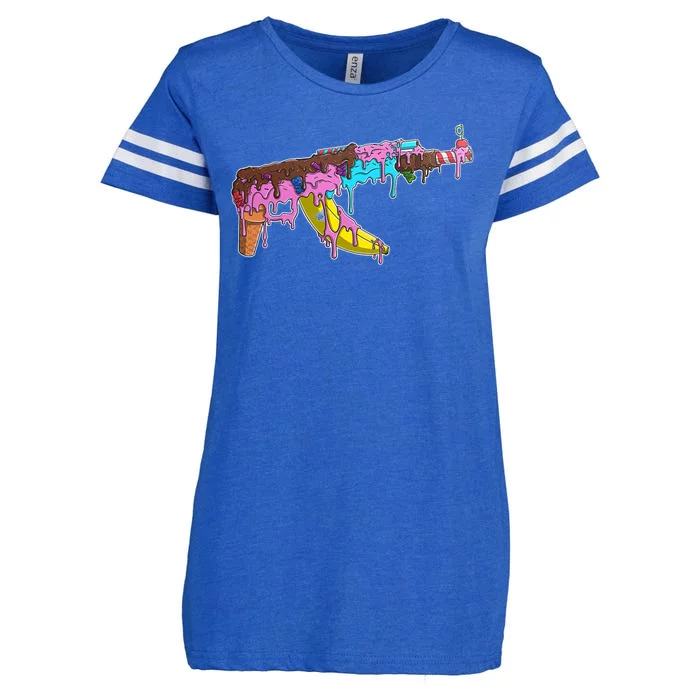 Ice Cream Gun AK47 Enza Ladies Jersey Football T-Shirt