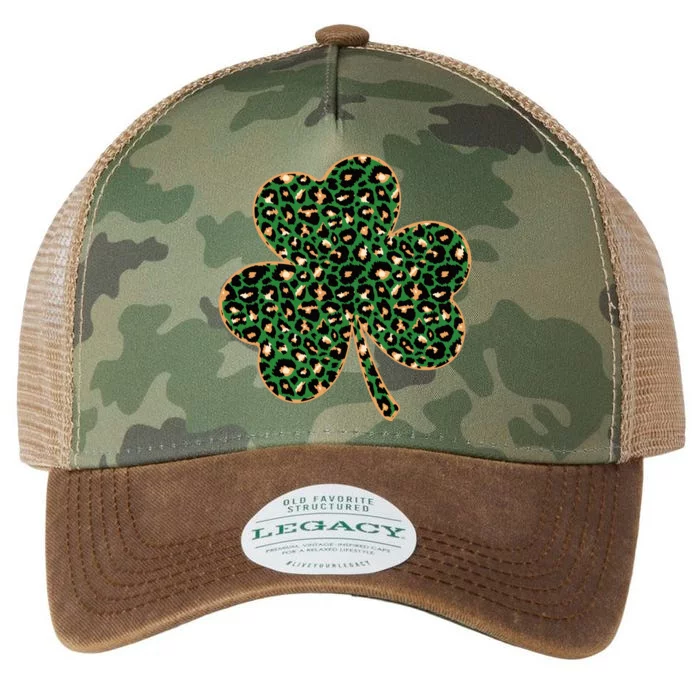 Irish Clover Green Gold Leopard Print Legacy Tie Dye Trucker Hat