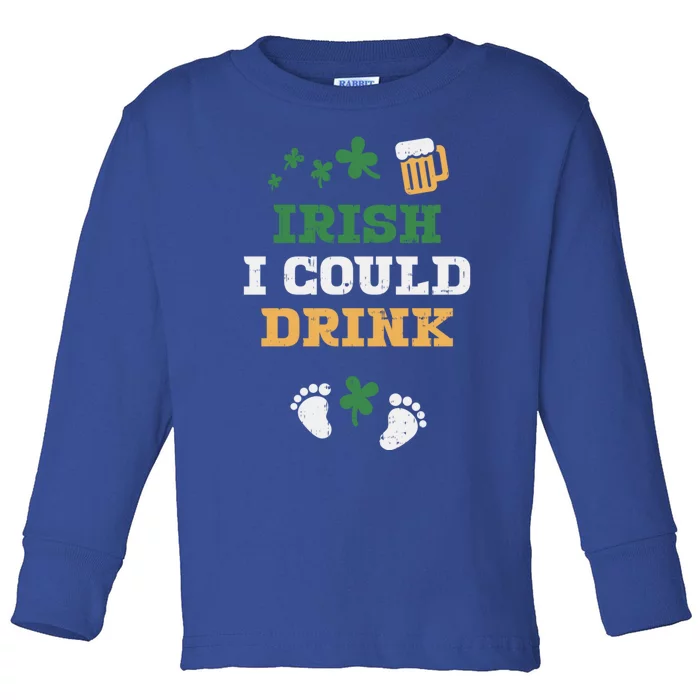 I Could Gift Pregnancy Announcet St Patricks Gift Toddler Long Sleeve Shirt