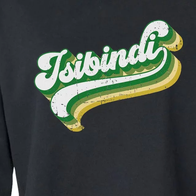 Isibindi Colorful Groovy Retro Style School Spirit Wear Cropped Pullover Crew