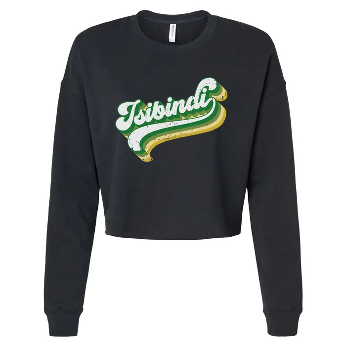 Isibindi Colorful Groovy Retro Style School Spirit Wear Cropped Pullover Crew