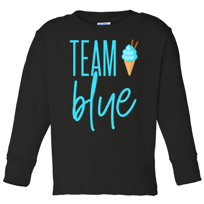 Ice Cream gender reveal - Team Blue keeper of the gender Toddler Long Sleeve Shirt