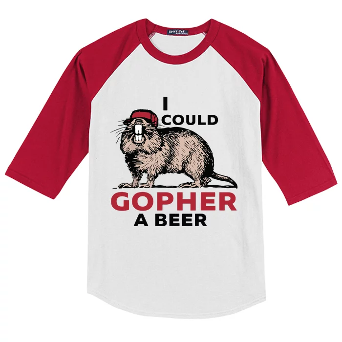 I Could Gopher A Beer Kids Colorblock Raglan Jersey