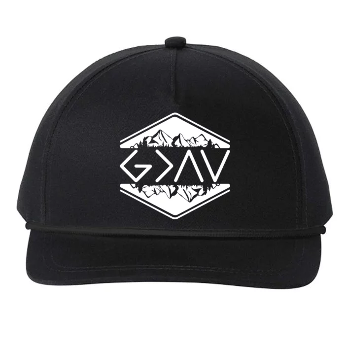 Inspirational Christian God Is Greater Than The High And Lows Camping Snapback Five-Panel Rope Hat