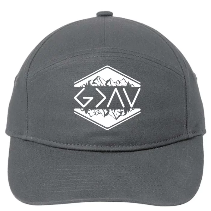 Inspirational Christian God Is Greater Than The High And Lows Camping 7-Panel Snapback Hat