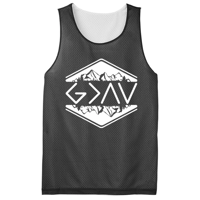 Inspirational Christian God Is Greater Than The High And Lows Camping Mesh Reversible Basketball Jersey Tank