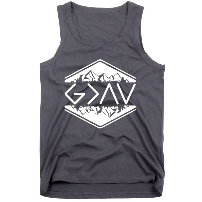 Inspirational Christian God Is Greater Than The High And Lows Camping Tank Top