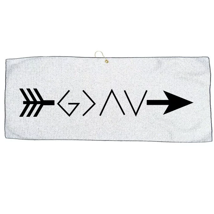 Inspirational Christian God Is Greater Than The High And Lows Shooting Arrow Large Microfiber Waffle Golf Towel