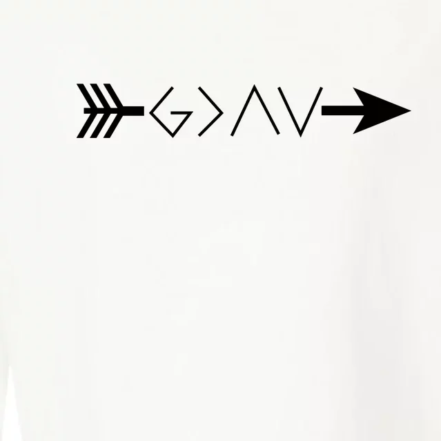 Inspirational Christian God Is Greater Than The High And Lows Shooting Arrow Cropped Pullover Crew