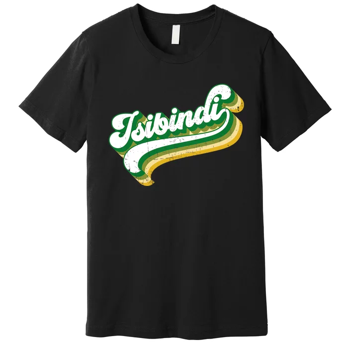 Isibindi Colorful Groovy Retro Style School Spirit Wear Premium T-Shirt