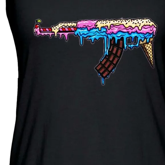 Ice Cream Gun Ladies Essential Flowy Tank