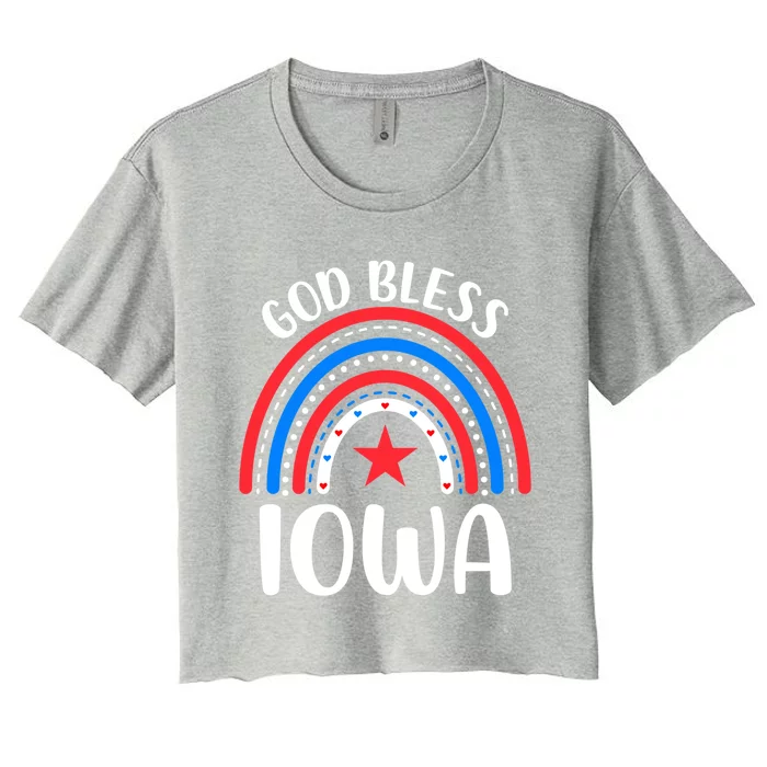 Iowa Cute Gift I Love Iowa Usa Gift Women's Crop Top Tee