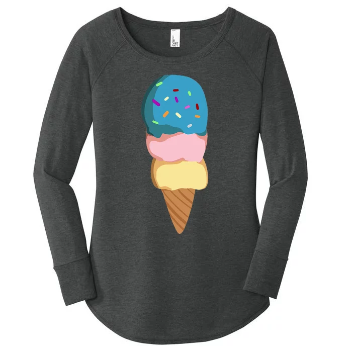 Ice Cream Gift For & Women Ice Cream Cone Women's Perfect Tri Tunic Long Sleeve Shirt