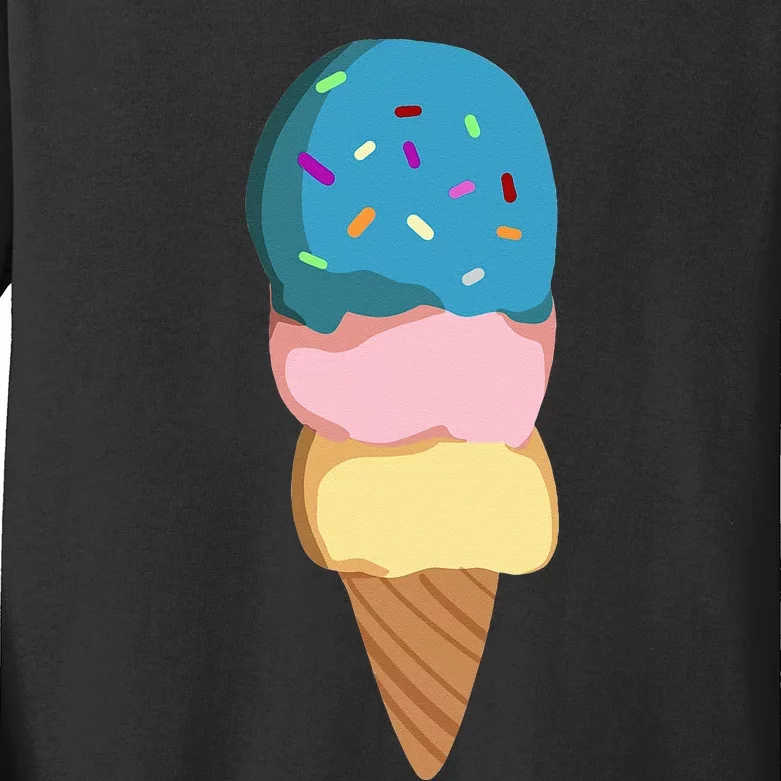 Ice Cream Gift For & Women Ice Cream Cone Kids Long Sleeve Shirt