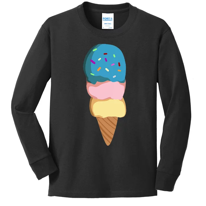 Ice Cream Gift For & Women Ice Cream Cone Kids Long Sleeve Shirt