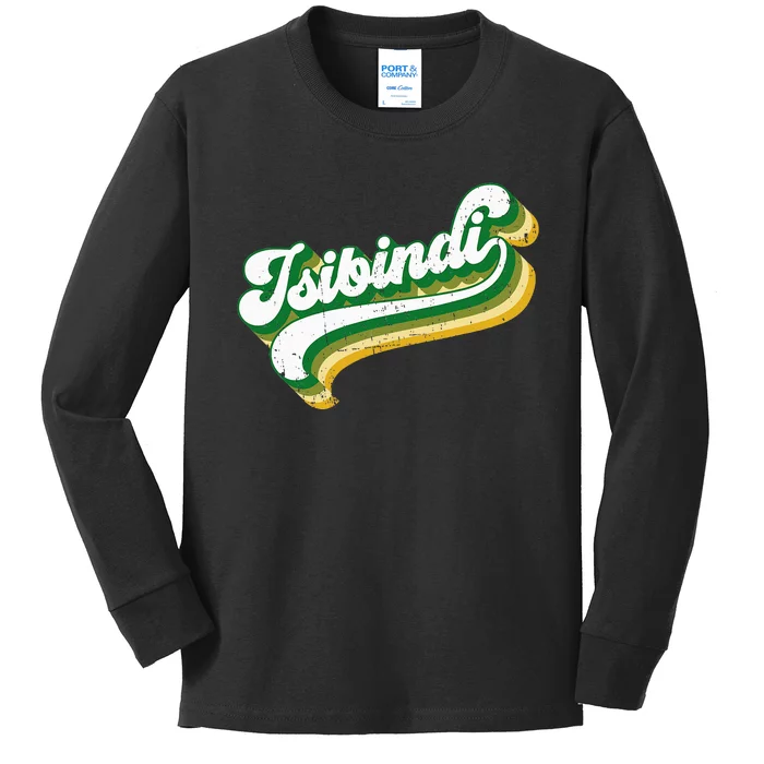 Isibindi Colorful Groovy Retro Style School Spirit Wear Kids Long Sleeve Shirt