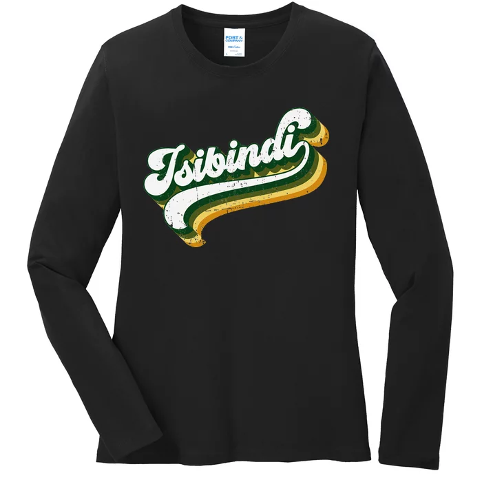 Isibindi Colorful Groovy Retro Style School Spirit Wear Ladies Long Sleeve Shirt