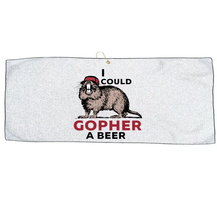 I Could Gopher A Beer Large Microfiber Waffle Golf Towel