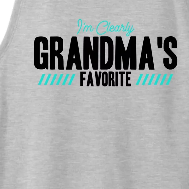 Im Clearly Grandmas Favorite Grandson Granddaughter Cute Gift Ladies Tri-Blend Wicking Tank